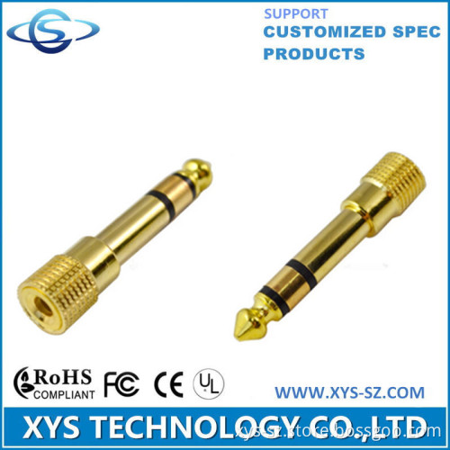 6.35mm Plug to 3.5mm Jack Gold Audio Stereo